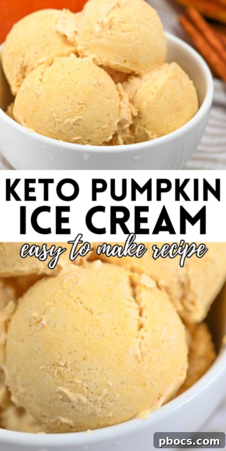 Guilt-Free Pumpkin Spice Ice Cream 13 Keto Pumpkin Ice Cream - Pinterest graphic