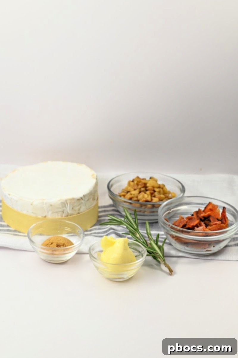 Keto Walnut Bacon Brie Bites Ingredients