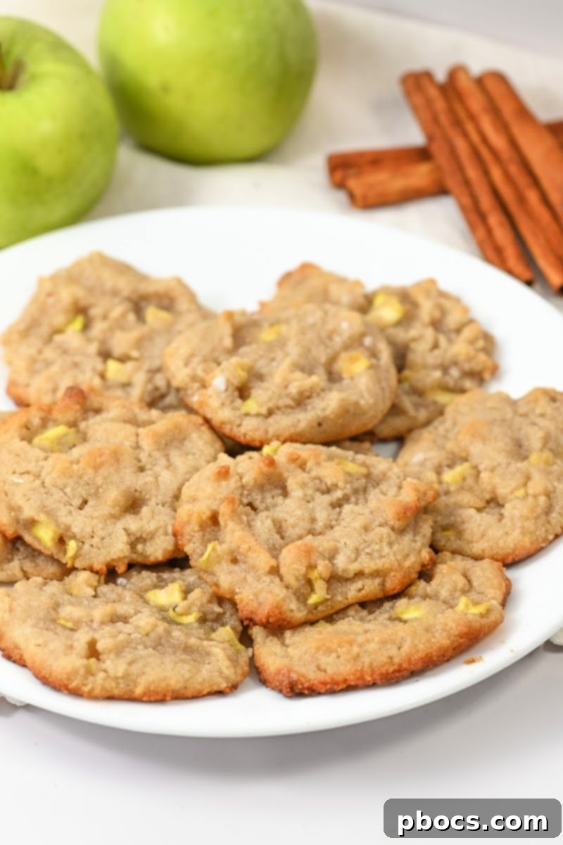 Apple Fritter Keto Cookies 6 Serving platter of Keto Apple Fritter Cookies