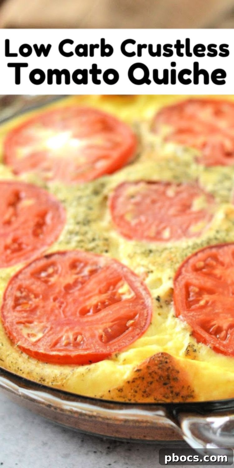 Savory Crustless Low Carb Tomato Quiche 14 Low Carb Crustless Tomato Quiche