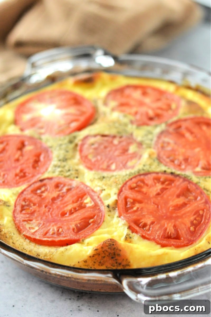 Savory Crustless Low Carb Tomato Quiche 3 Low Carb Crustless Tomato Quiche