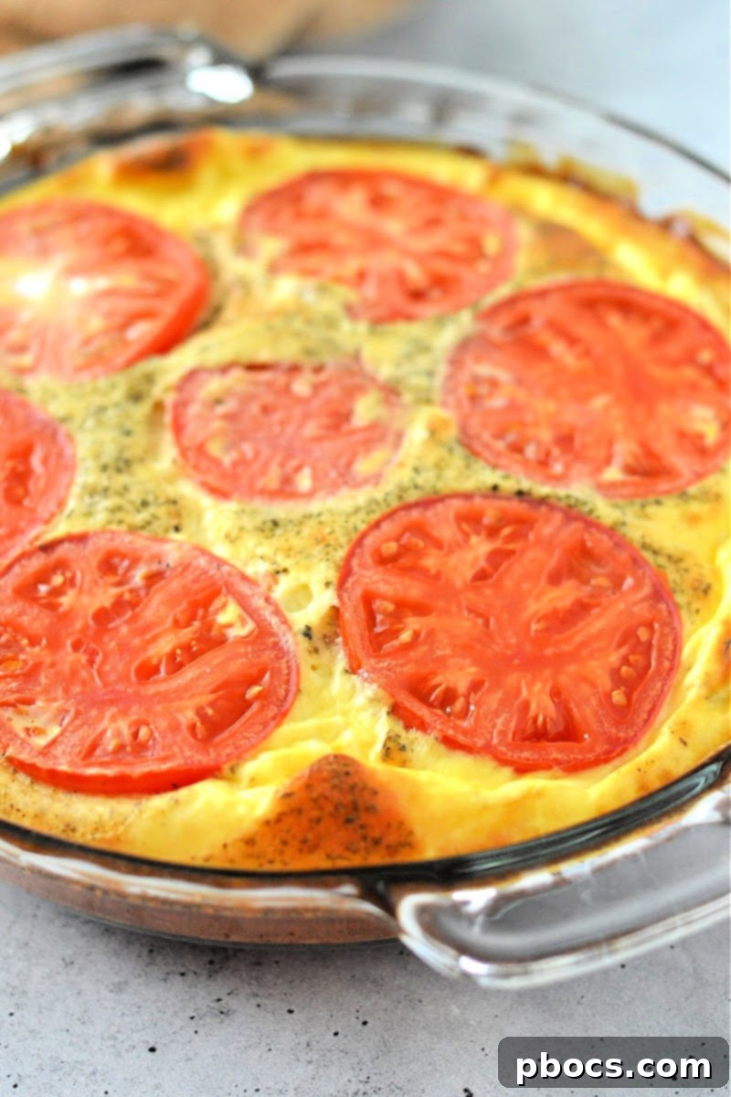 Savory Crustless Low Carb Tomato Quiche 5 Low Carb Crustless Tomato Quiche