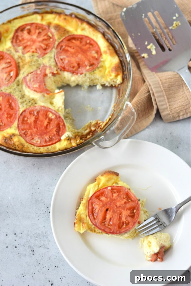 Savory Crustless Low Carb Tomato Quiche 6 Low Carb Crustless Tomato Quiche