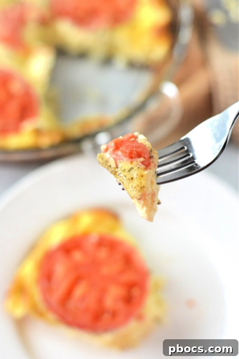 Savory Crustless Low Carb Tomato Quiche 7 Low Carb Crustless Tomato Quiche