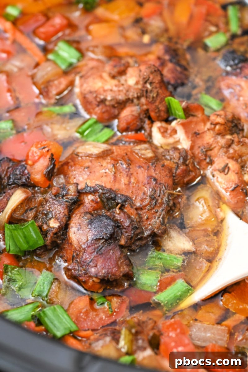 Keto Slow Cooker Brown Stew Chicken, a heartwarming Caribbean dish