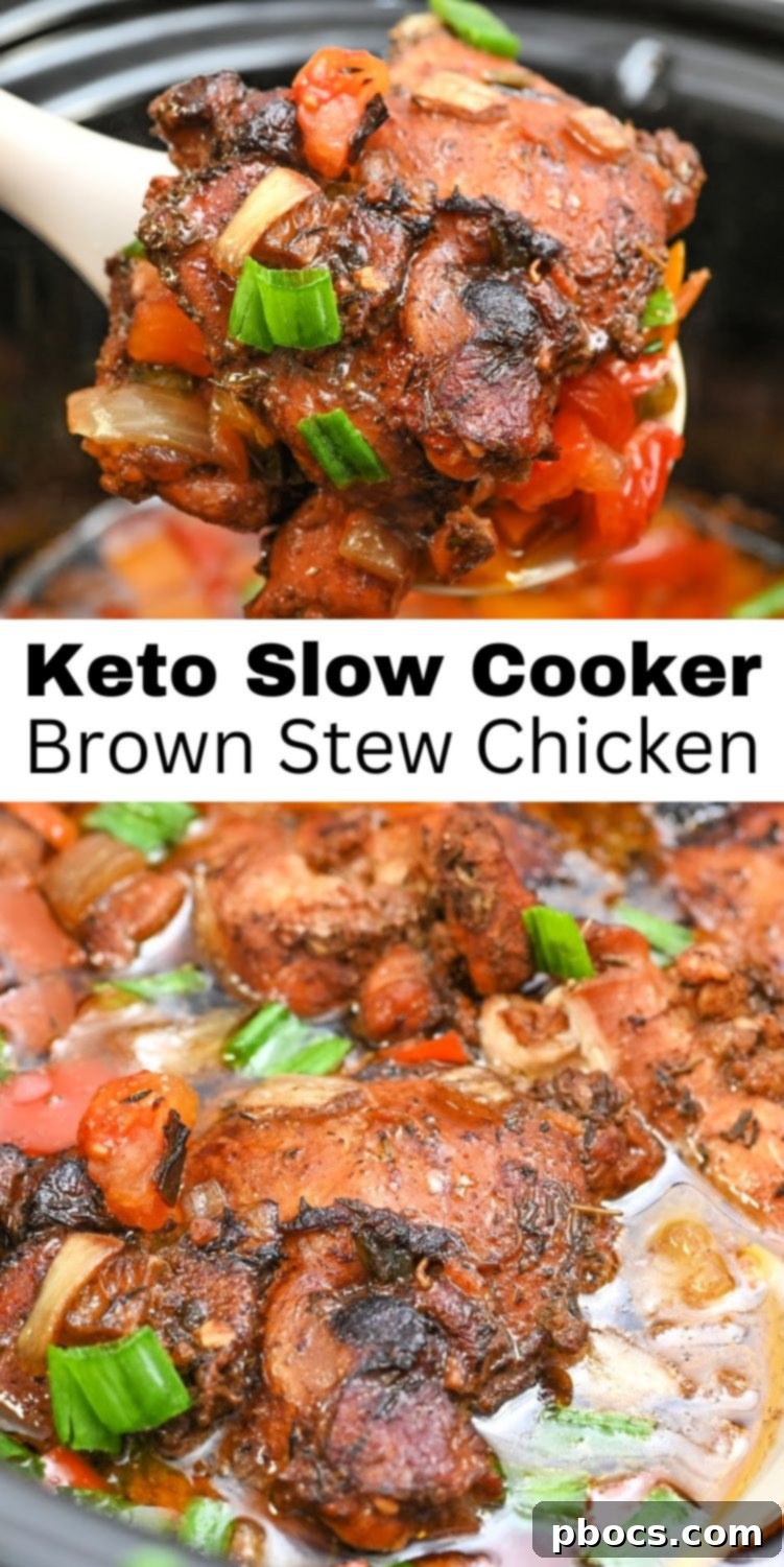 Pin for later: Keto Slow Cooker Brown Stew Chicken