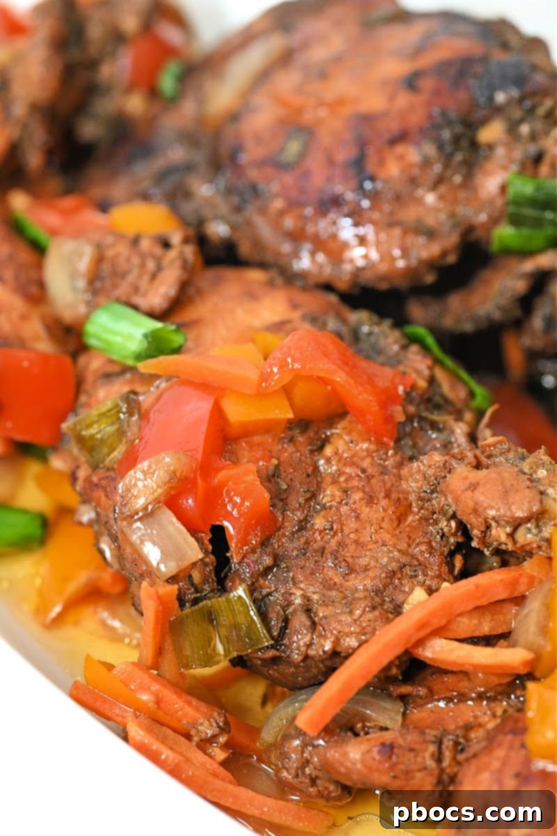 Delicious Keto Slow Cooker Brown Stew Chicken with vibrant vegetables