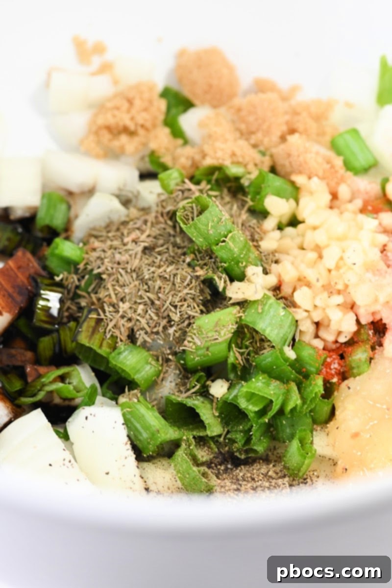 Mixing marinade ingredients for chicken