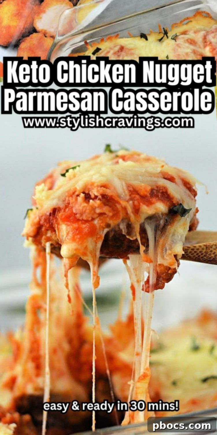 Keto Chicken Parmesan Nugget Bake 15 Keto Chicken Nugget Parmesan Casserole for Pinterest