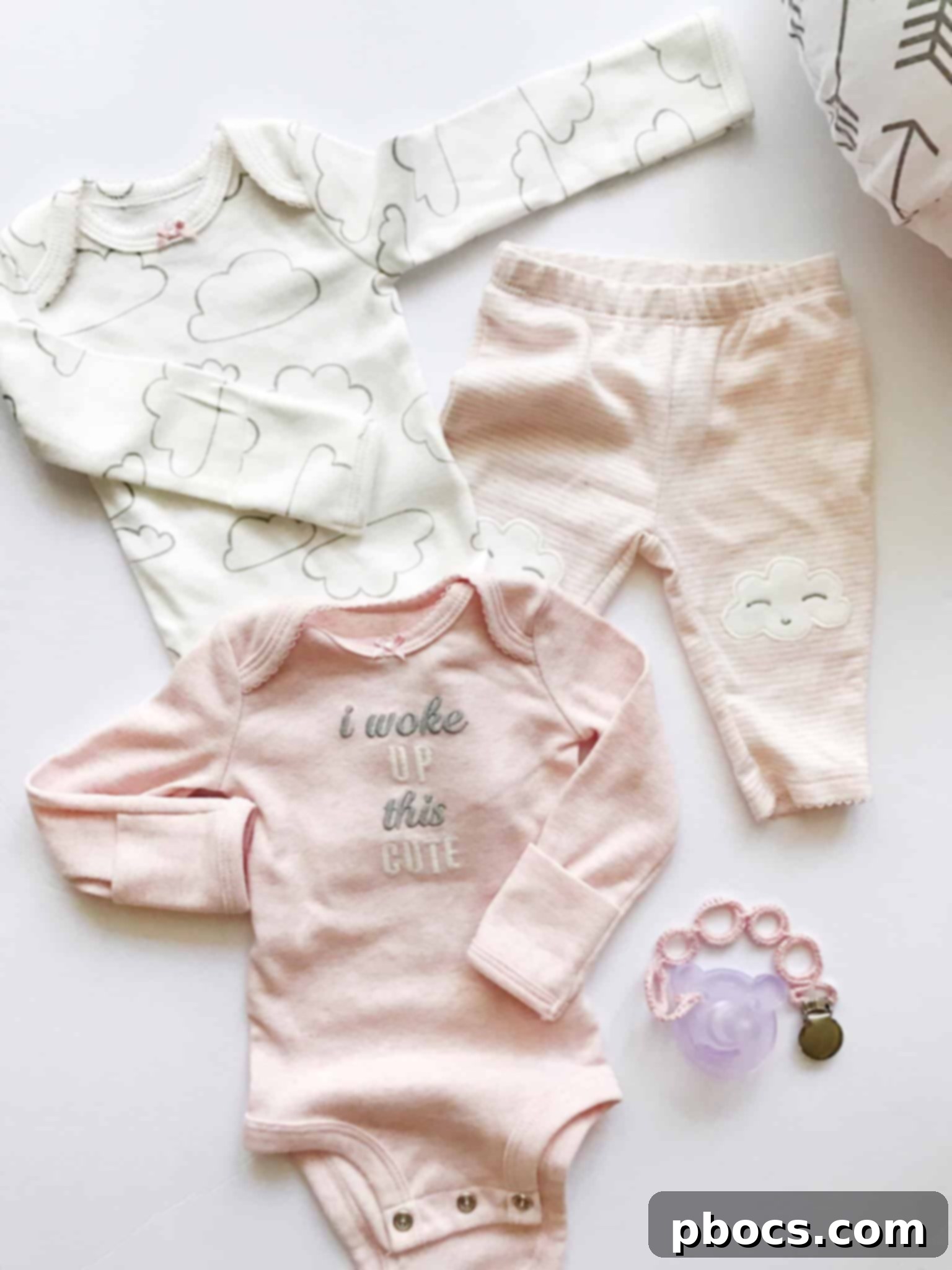 Fresh Finds: Carters Baby Girl Edition 2 Adorable Carter's baby girl outfit with a pink 'I Woke Up This Cute' gown set