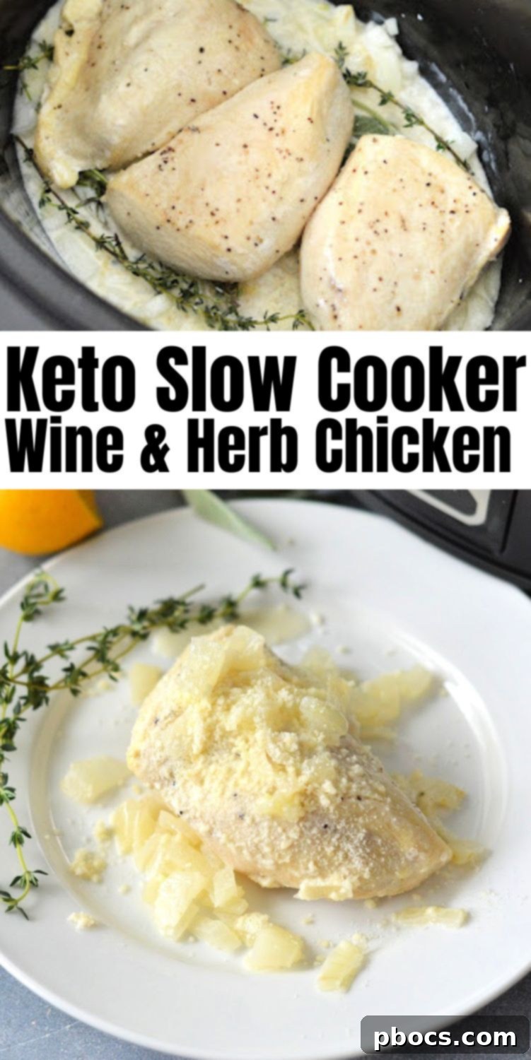 Slow Cooker Keto Chicken Braised in Wine and Herbs 13 Keto Slow Cooker Wine and Herb Chicken