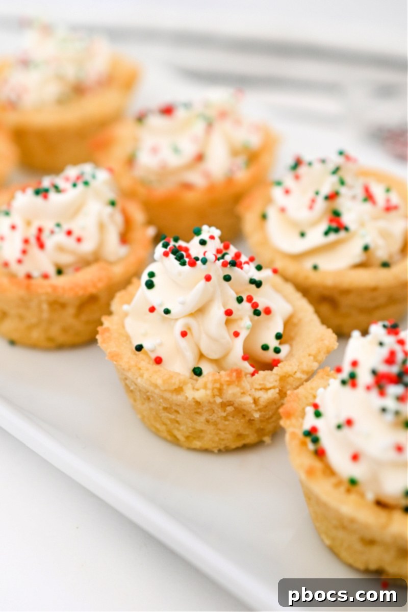 Variations of Keto Christmas Cookie Cups with festive toppings