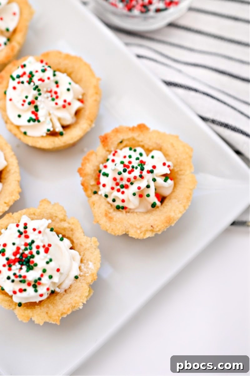 Keto Christmas Cookie Cups on a festive holiday platter