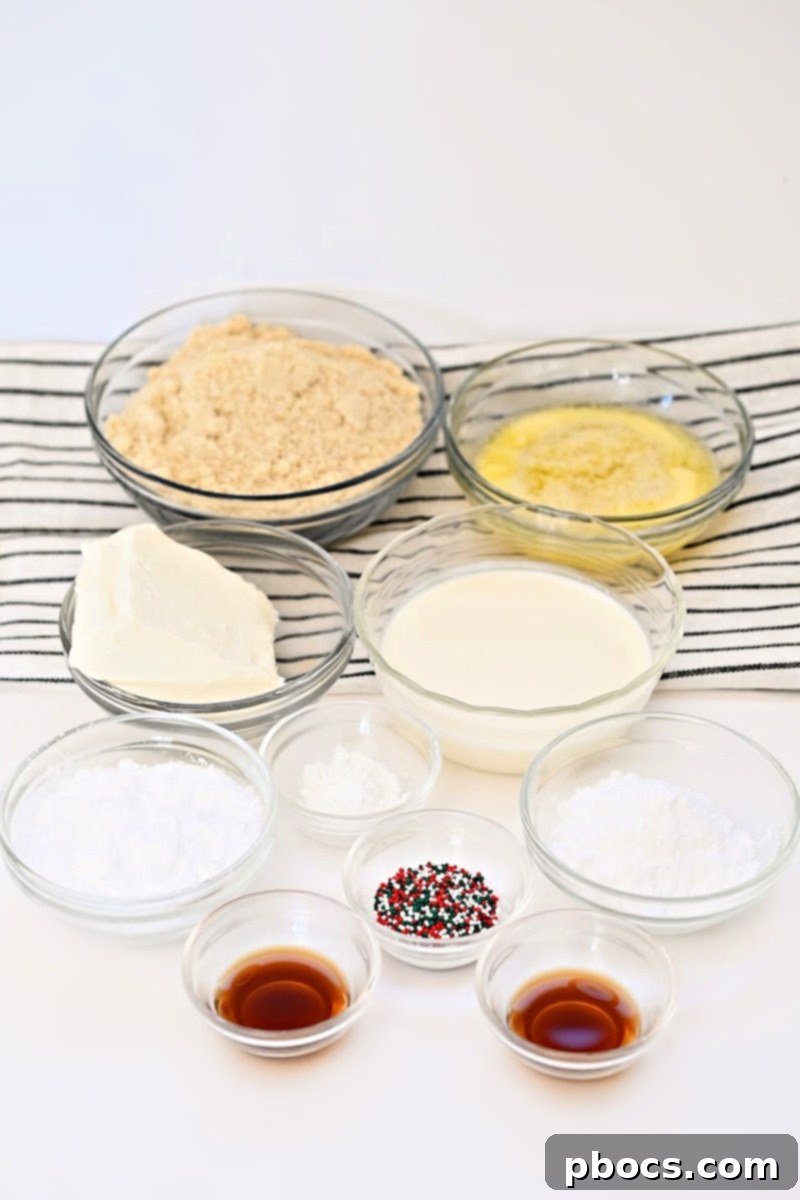 All ingredients for Keto Christmas Cookie Cups