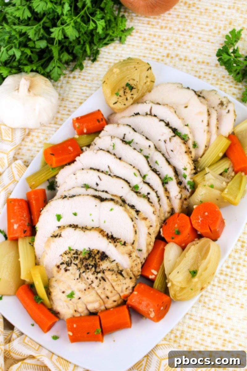 Low Carb Dutch Oven Turkey Breast - perfectly cooked and moist