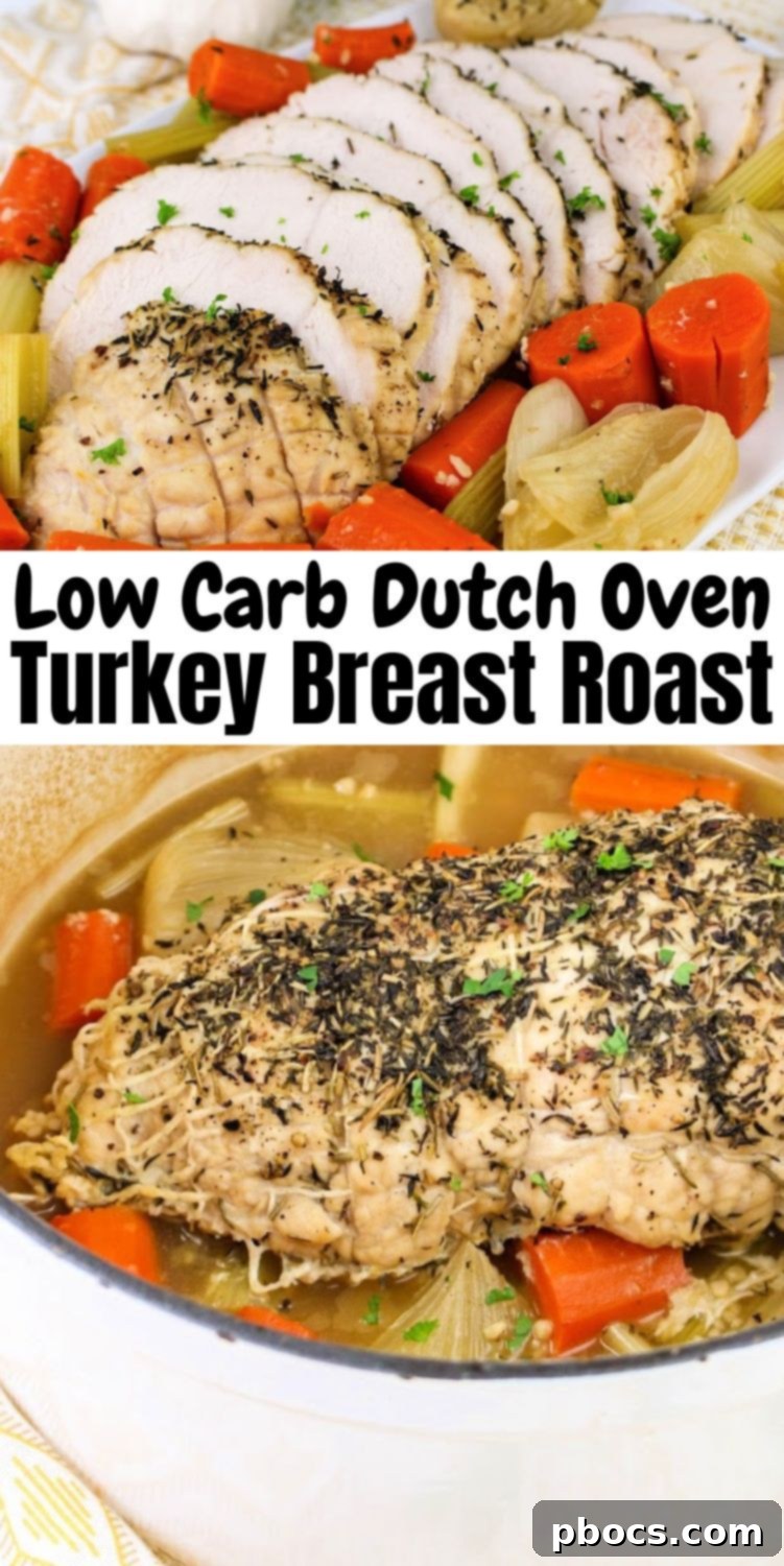 Low Carb Dutch Oven Turkey Breast Pin Image