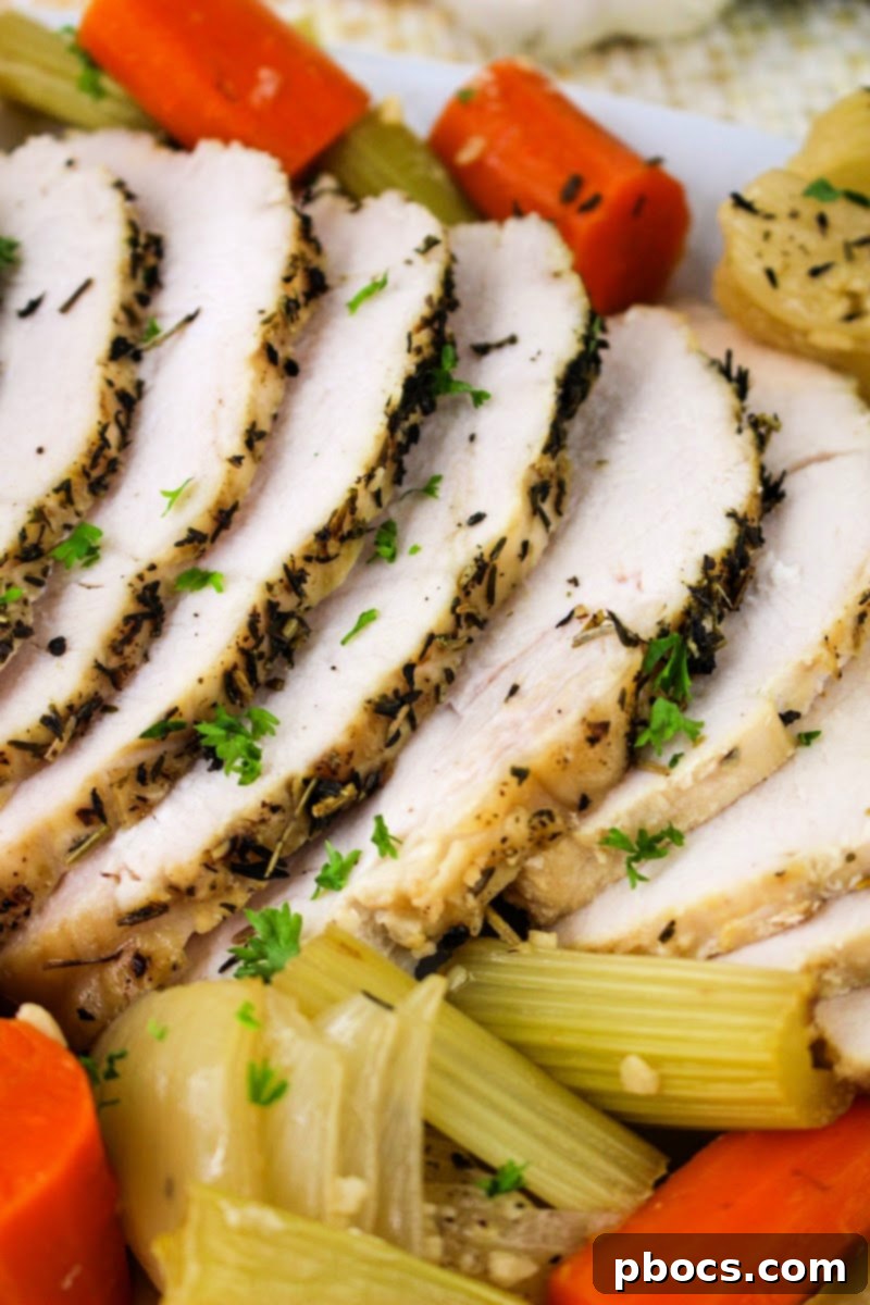 Low Carb Dutch Oven Turkey Breast - seasoned with herbs