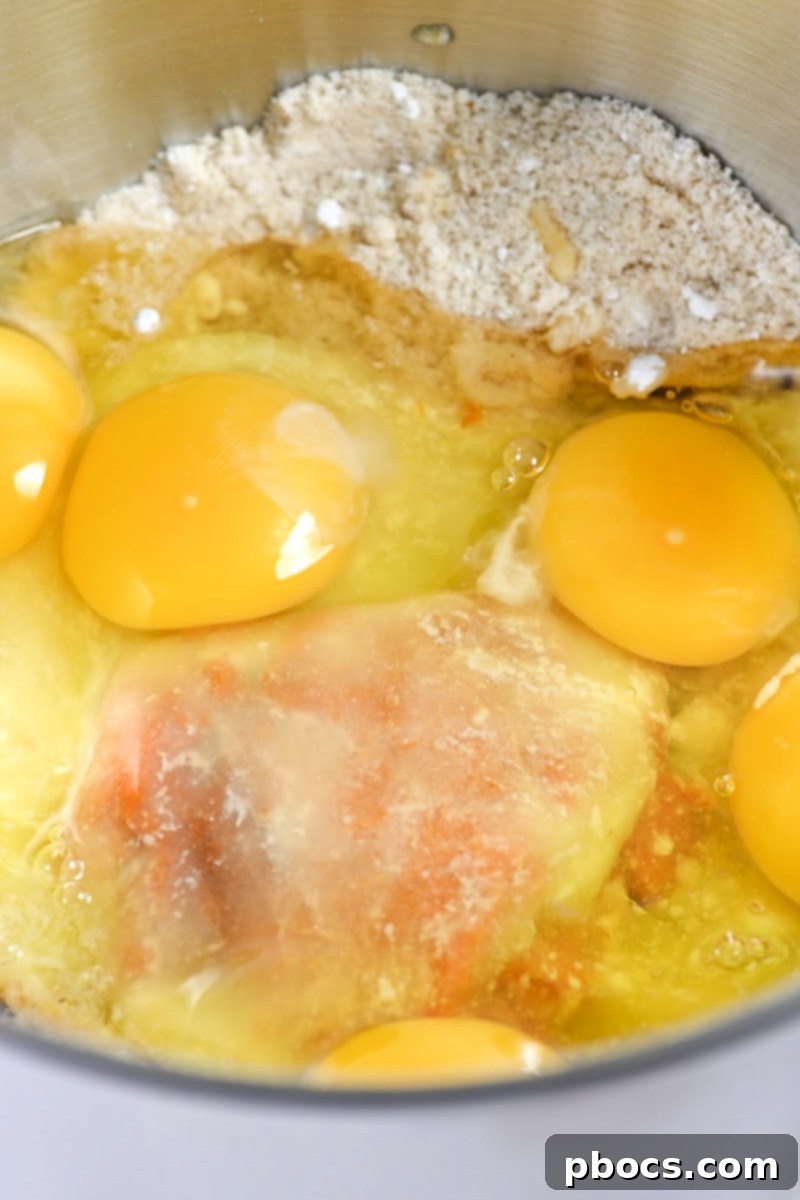 Keto Pumpkin Pecan Gingerbread Loaf - Mixing the Batter