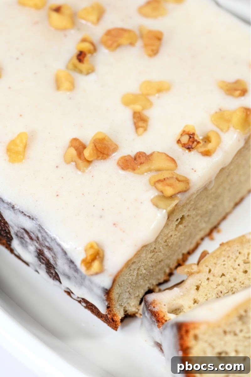 Sugar Free Eggnog Quick Bread with Creamy Glaze 2 Keto Eggnog Bread With Icing