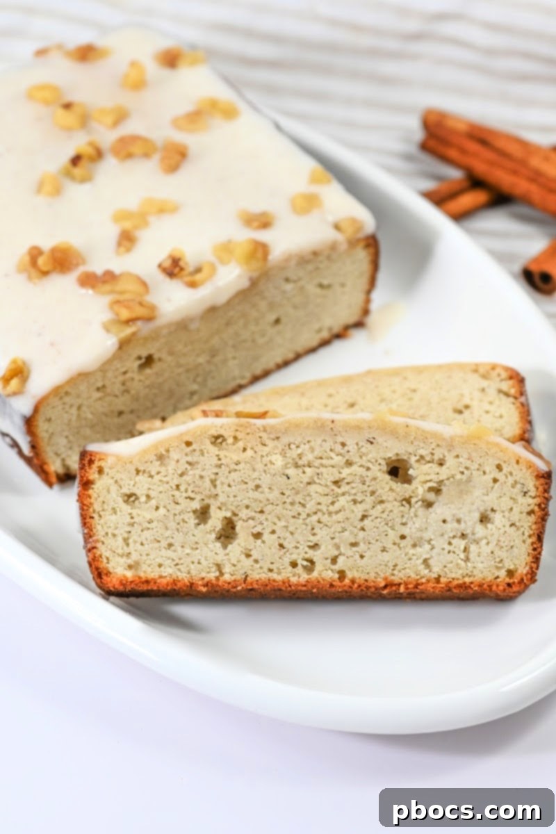 Sugar Free Eggnog Quick Bread with Creamy Glaze 5 Keto Eggnog Bread With Icing