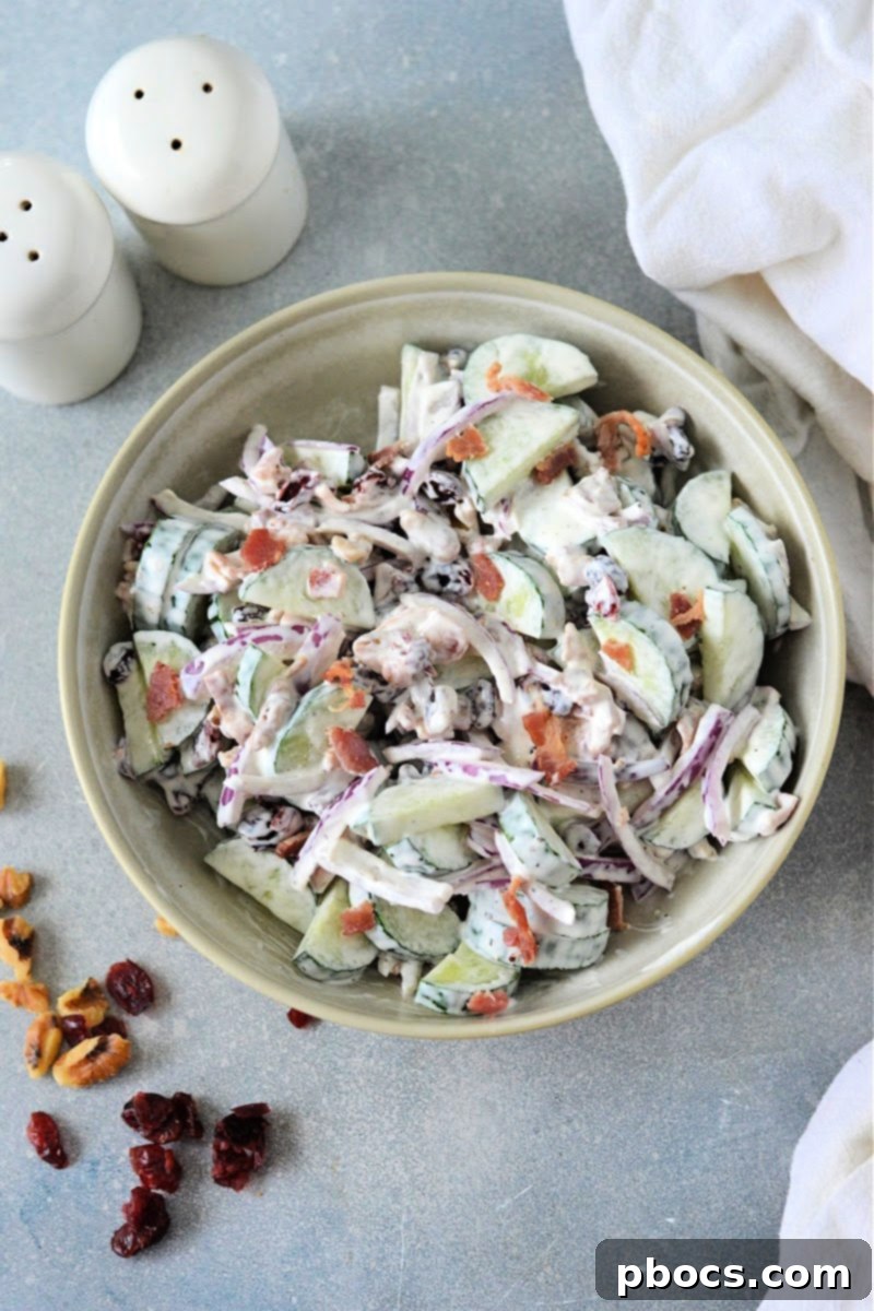 Keto Creamy Cucumber Salad With Cranberries - Preparing the Creamy Dressing