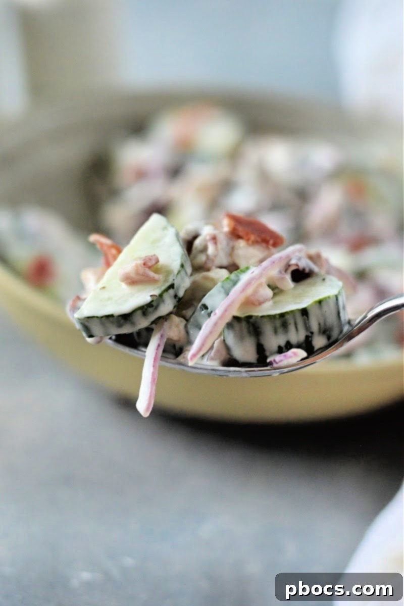 Keto Creamy Cucumber Salad With Cranberries - Salad Stored in a Jar