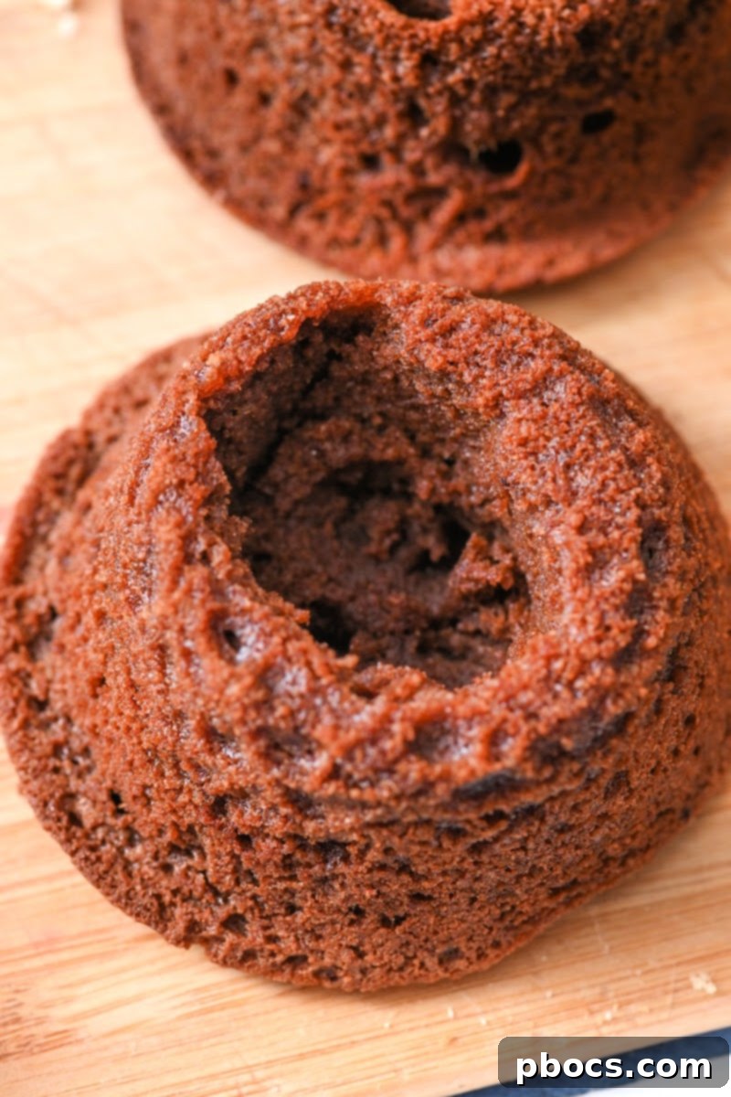 Making the middle of the ding dongs hollow