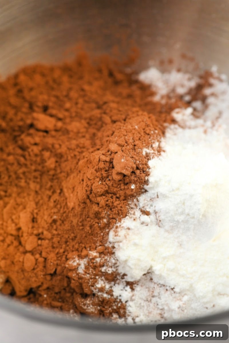 Mixing dry ingredients for keto ding dongs