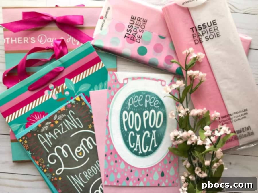 Shopping for Mother's Day supplies including American Greetings cards at Walmart