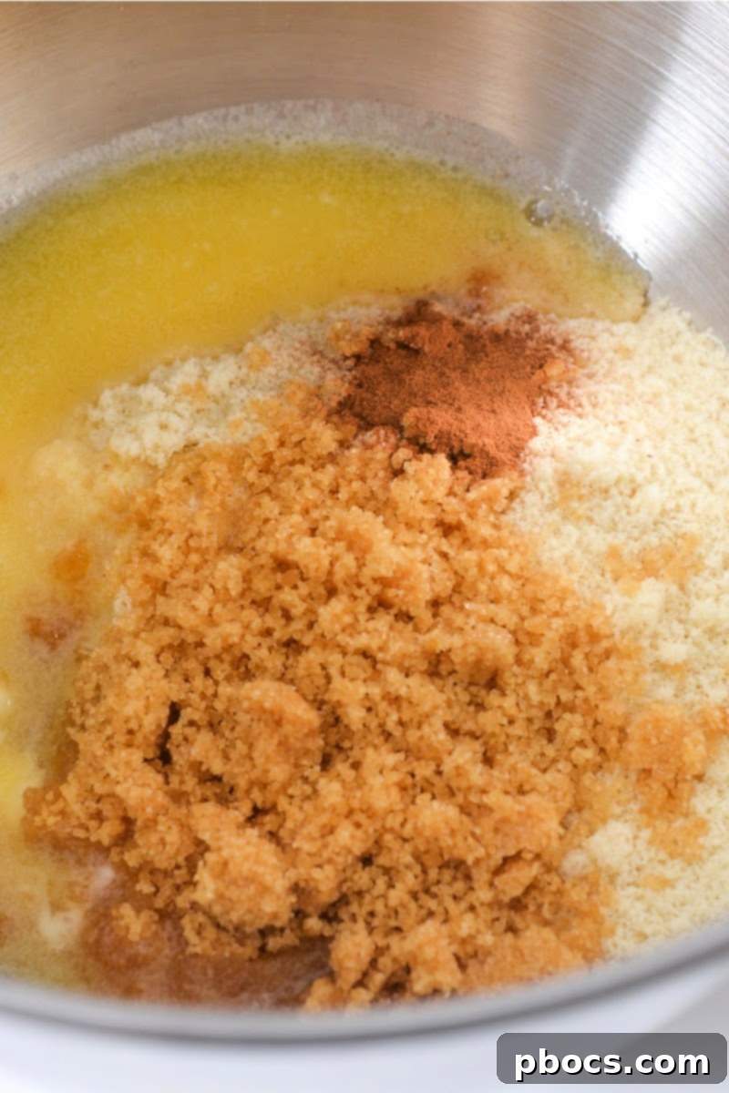 Mixing the crumble topping