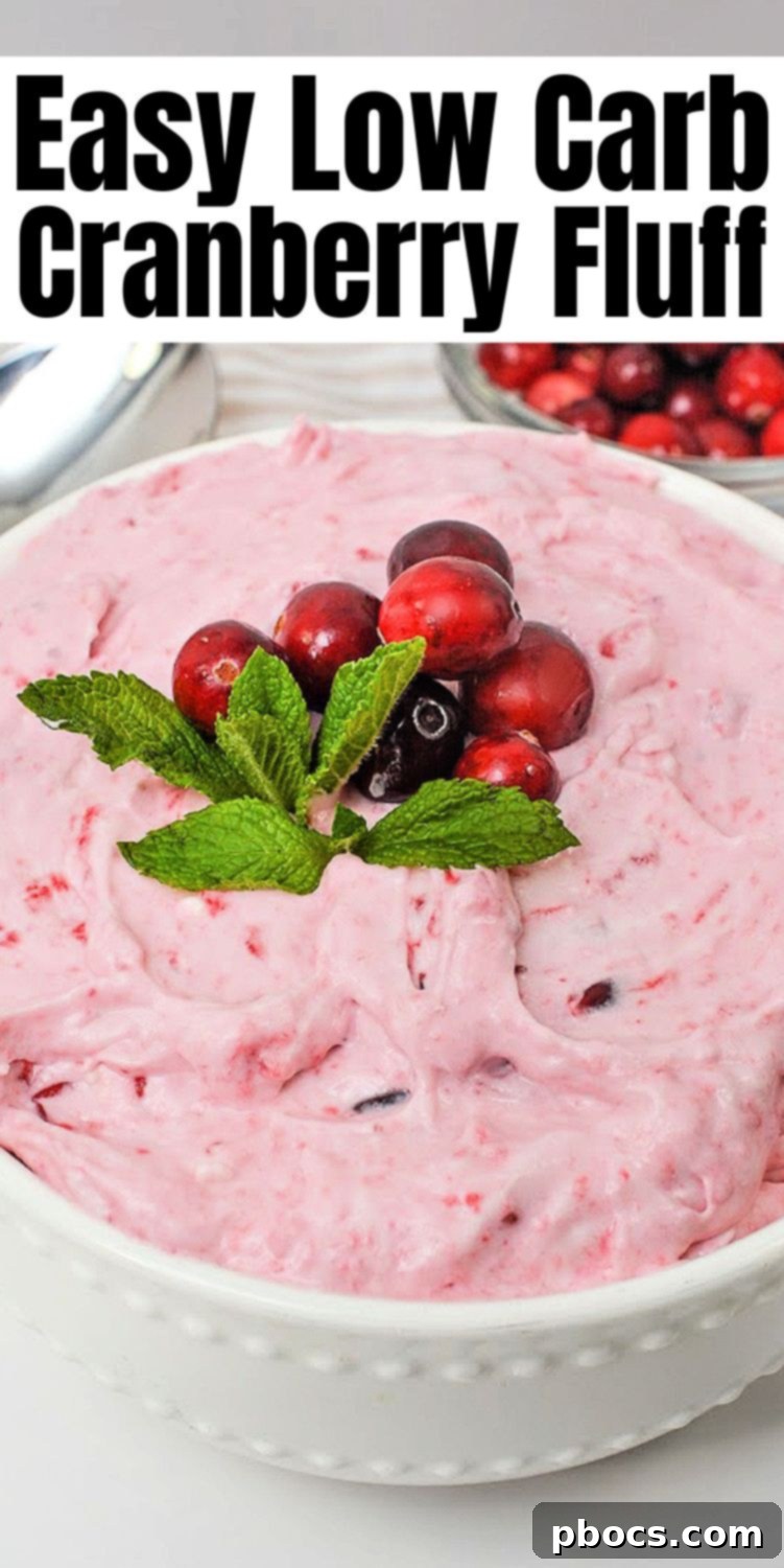 Pinterest graphic for Low Carb Cranberry Fluff