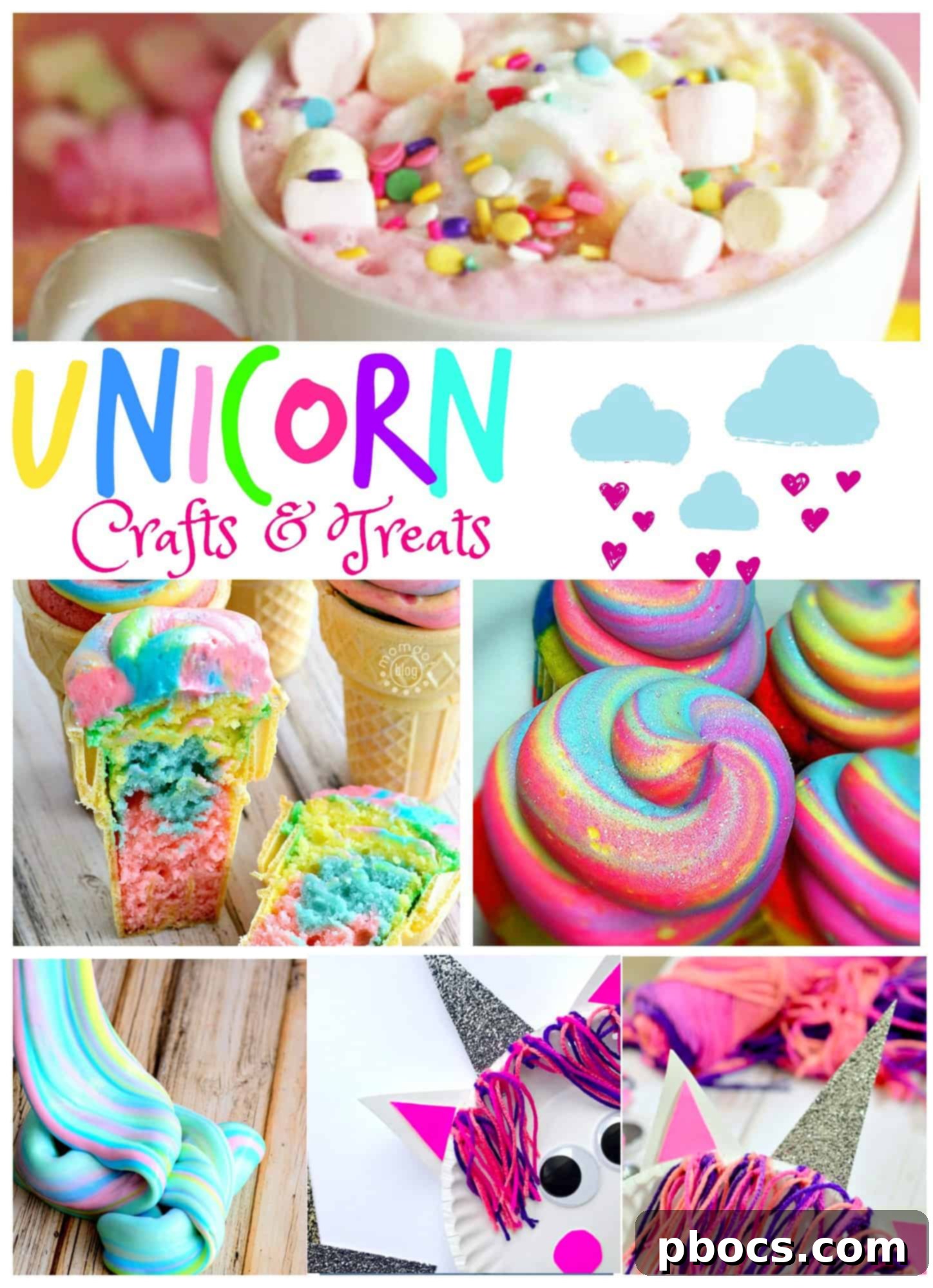 Magical Unicorn Crafts and Sweet Treats 2 Magical unicorn art for creative crafts and treats, featuring vibrant colors and whimsical designs