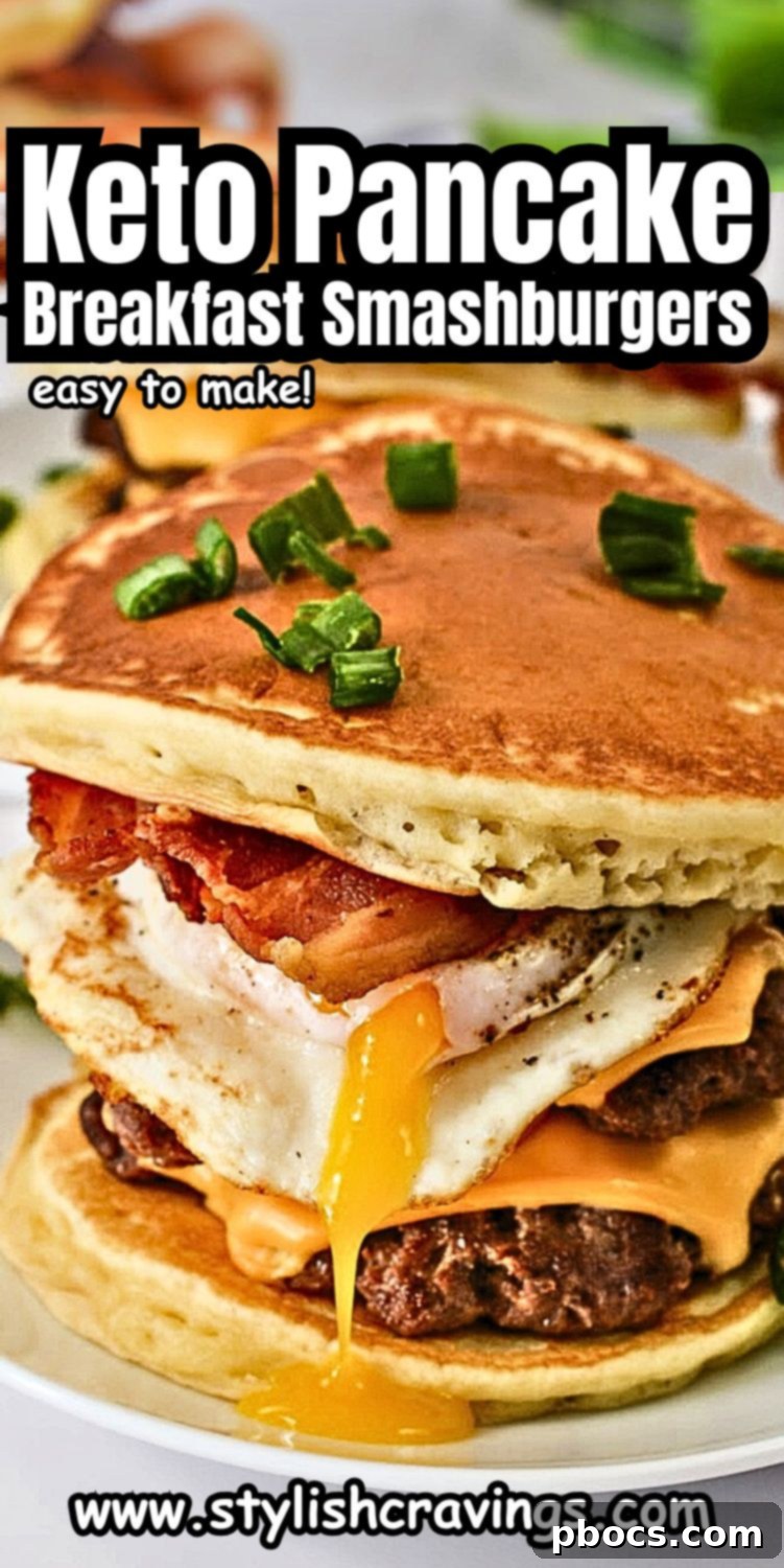 Pin this Keto Pancake Breakfast Smashburgers recipe for later
