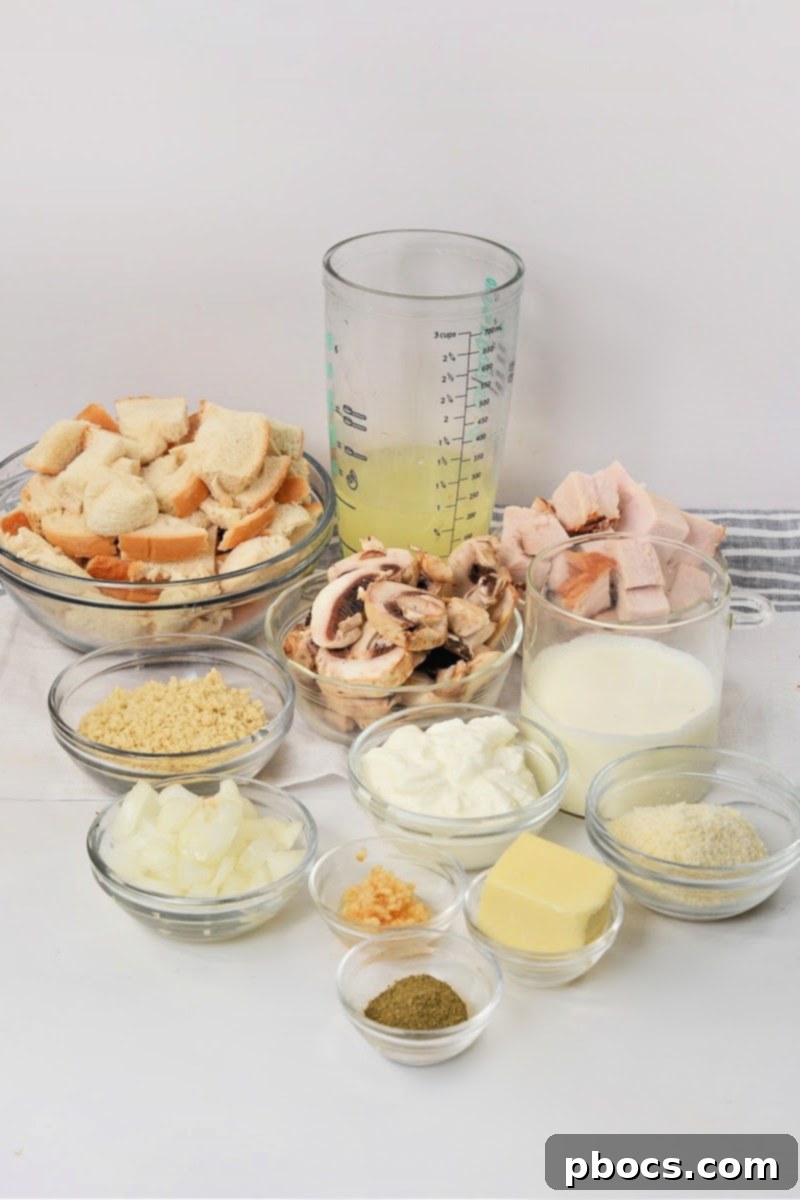 Ingredients for Low Carb Green Bean Stuffing Casserole