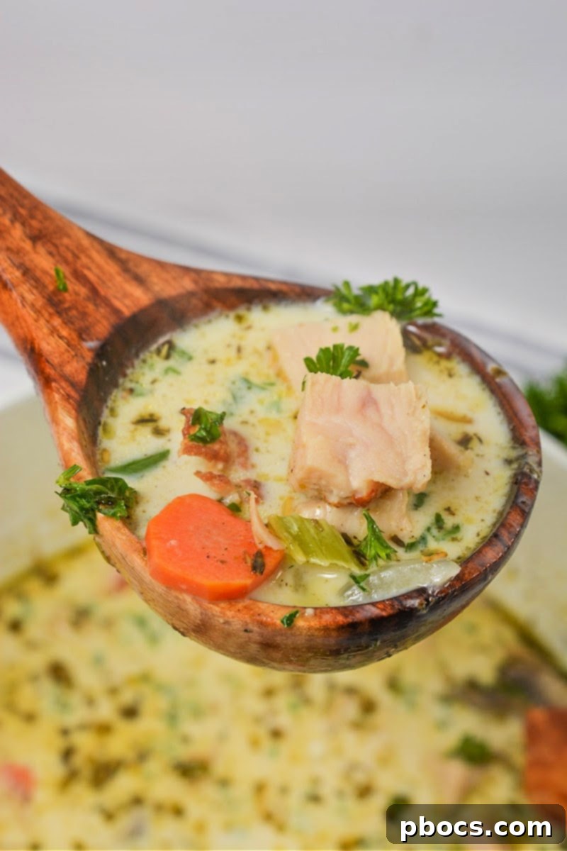 Low Carb Creamy Leftover Turkey Soup