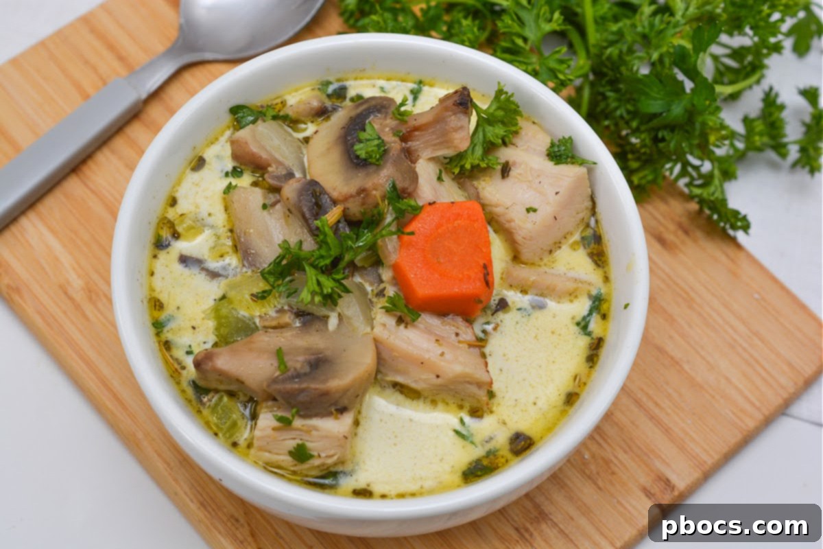 Low Carb Creamy Leftover Turkey Soup