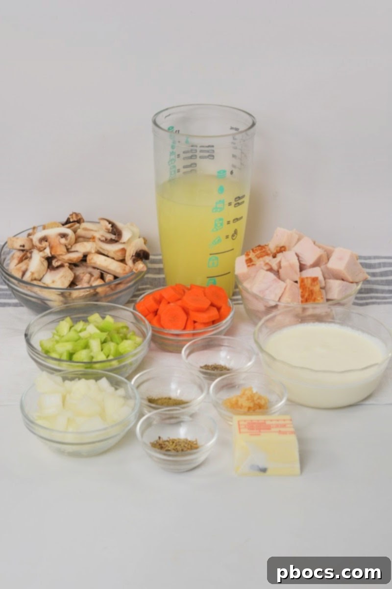Low Carb Creamy Leftover Turkey Soup Ingredients