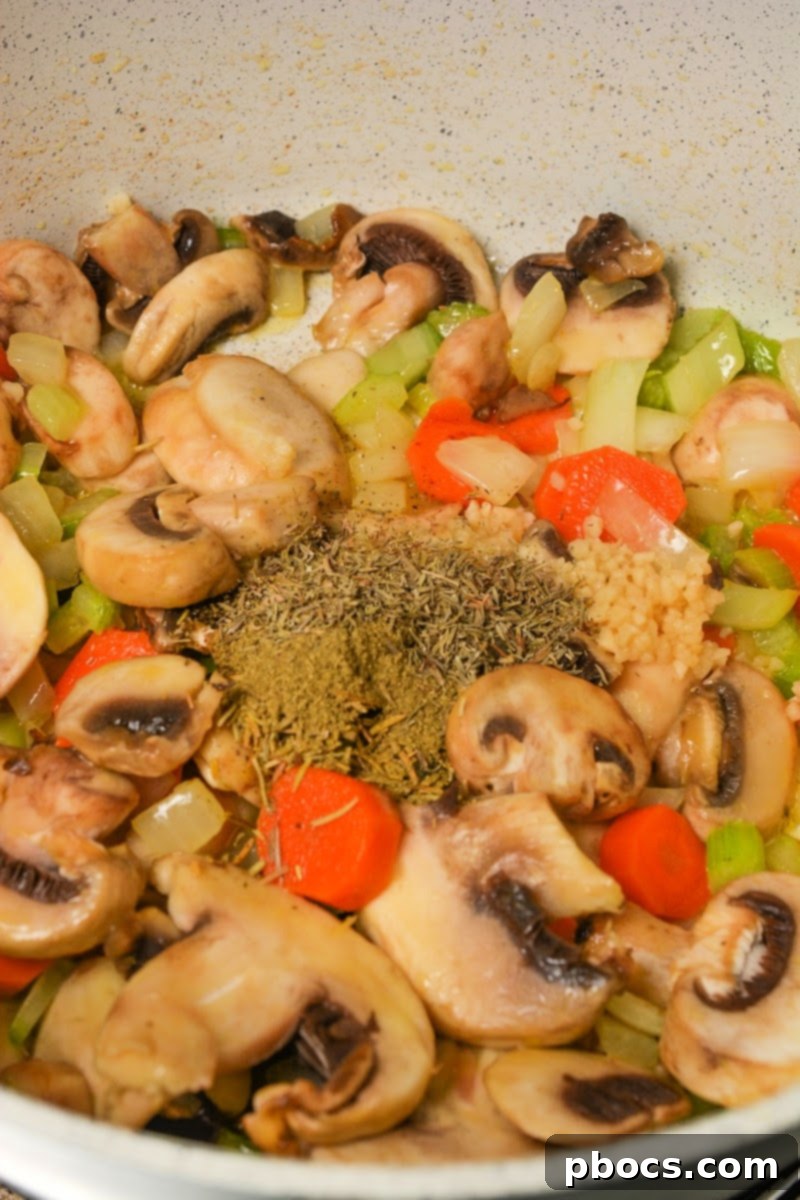 Adding spices to the soup