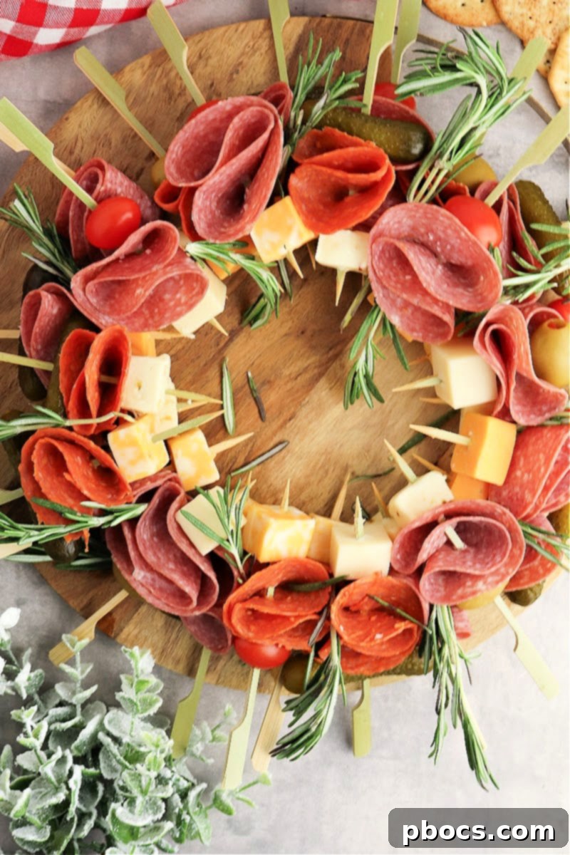 Low-Carb Charcuterie Wreath