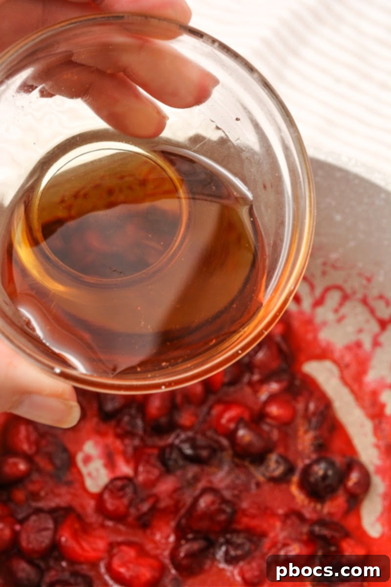 Holiday Keto Chicken Sweet and Savory Feast 11 Adding sugar-free maple syrup