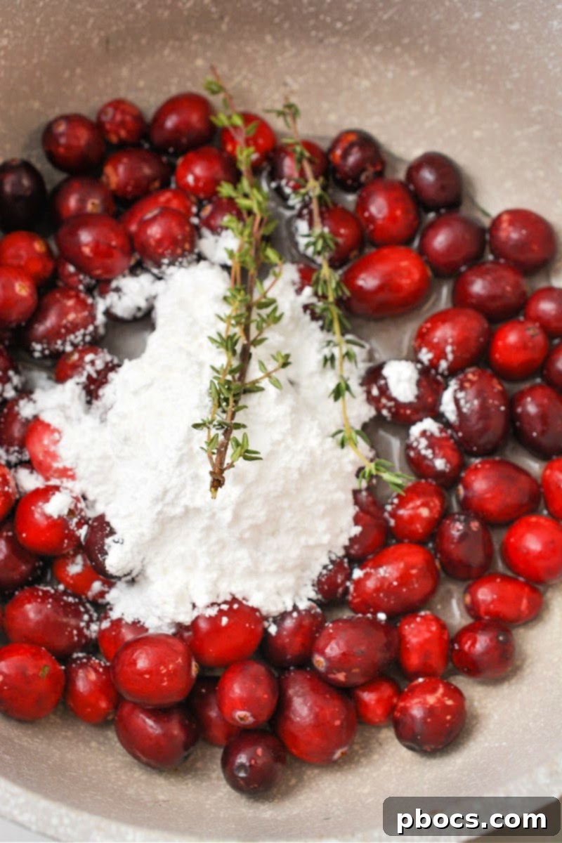 Holiday Keto Chicken Sweet and Savory Feast 9 Adding sweetener to the cranberries