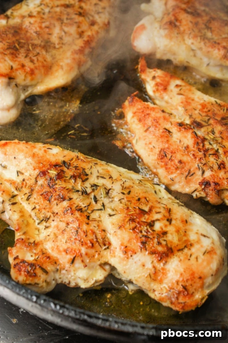 Holiday Keto Chicken Sweet and Savory Feast 10 Cooking the chicken in a skillet