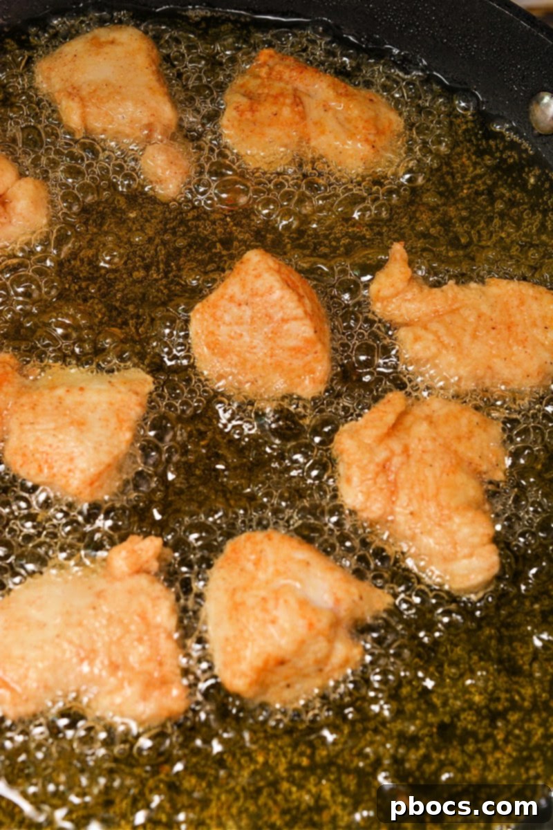 Keto Sweet Chili Chicken Delight 8 Frying the chicken pieces