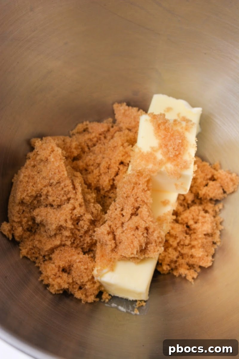 Mixing brown sugar substitute with softened butter in a bowl