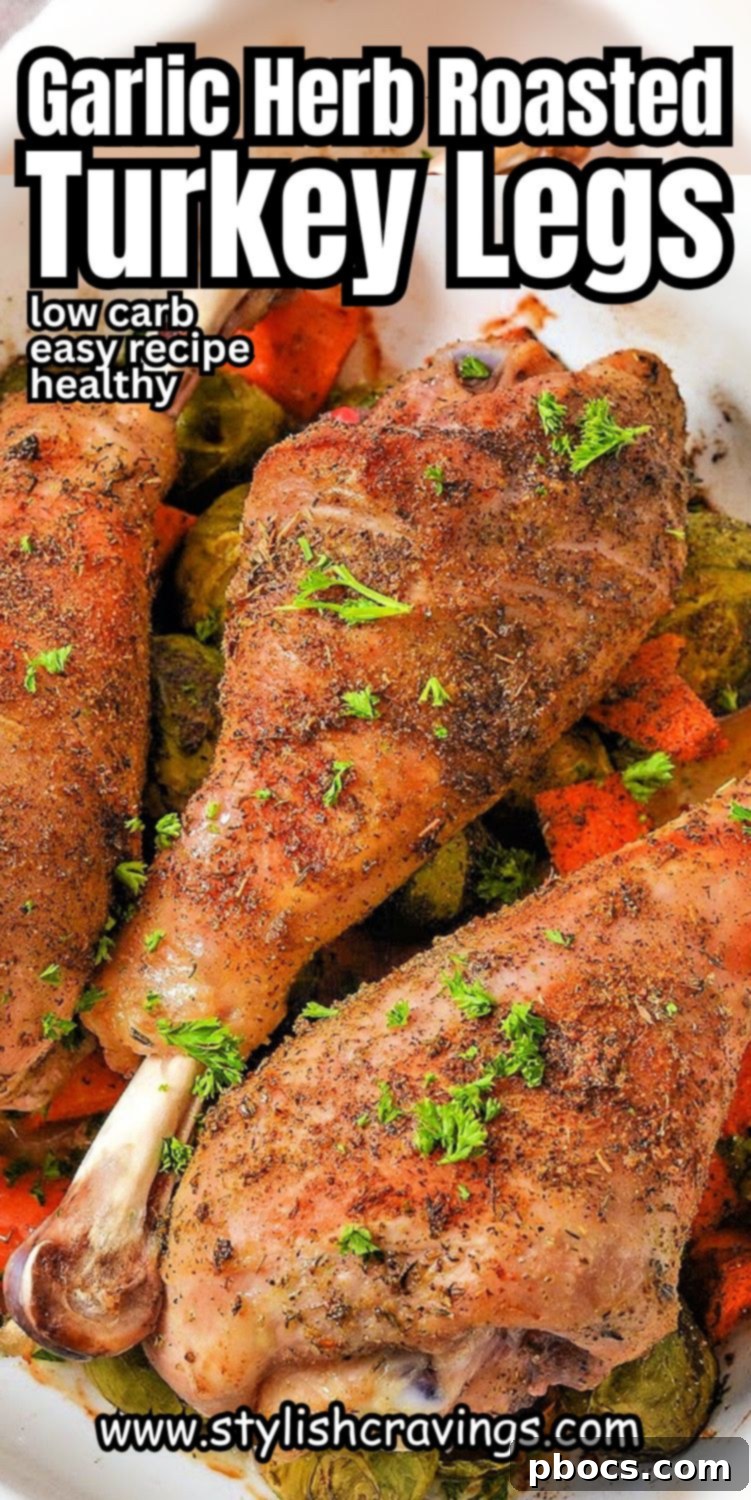 Low-Carb Slow Roasted Turkey Legs pin graphic