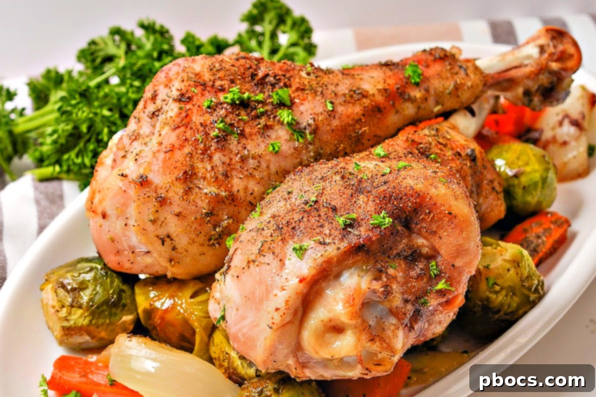 Low-Carb Slow Roasted Turkey Legs cooked to perfection