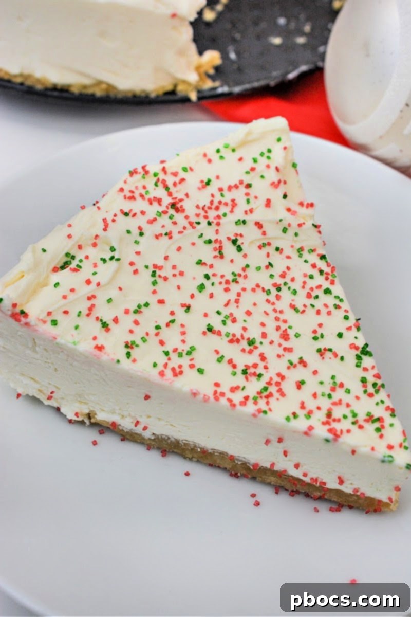 Low Carb Christmas Cookie Cheesecake slice on a plate