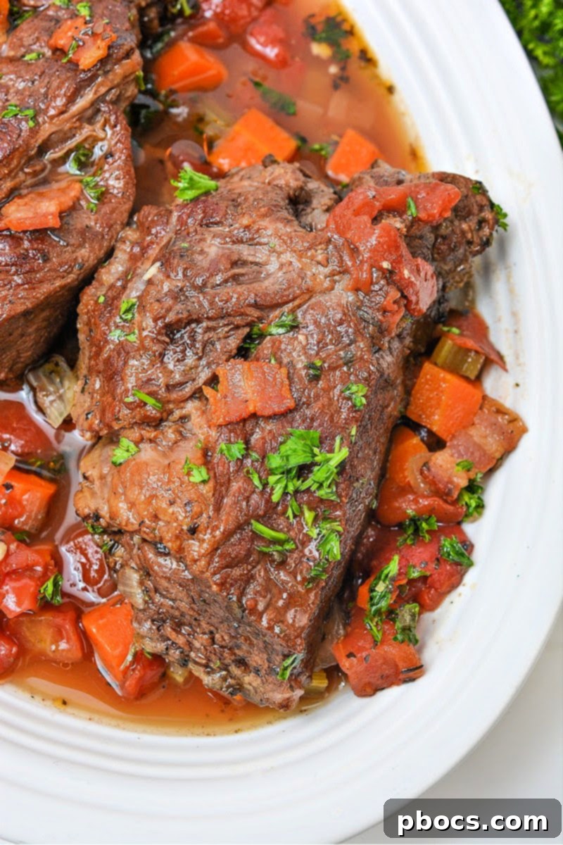 Keto Tuscan Pot Roast 4 Ingredients for Italian Pot Roast being prepared