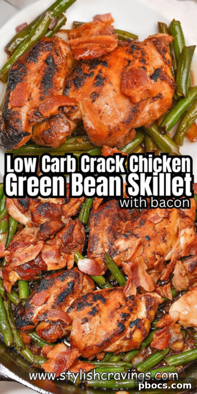 One-Pan Low-Carb Crack Chicken with Green Beans 14 Pin for later: Keto Asian Teriyaki Chicken Green Bean Skillet