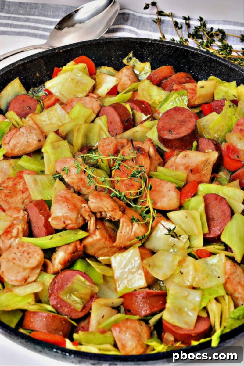 Sticky Honey Garlic Keto Skillet Chicken and Sausage 2 Keto Skillet Honey Garlic Sausage and Chicken in a large skillet